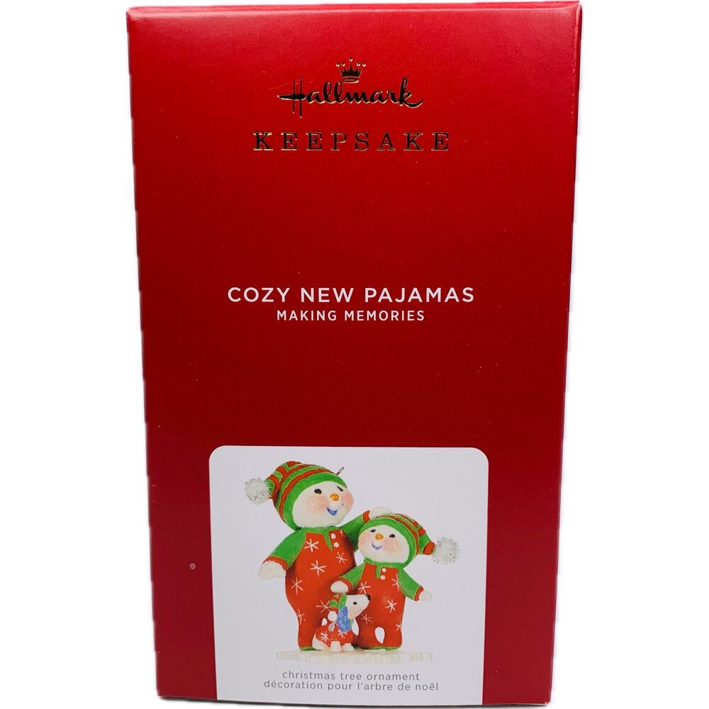 Hallmark COZY PAJAMAS Keepsake Ornament Making‎ Memories Series #14 Snowmen New